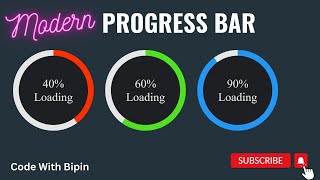 How to make modern Circular Progress Bar using HTML & CSS | @CodeWithBipin
