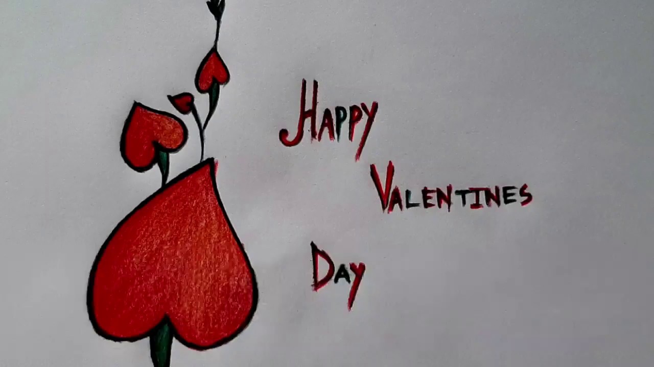 How To Draw Happy Valentine's Day - YouTube