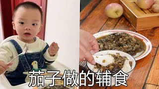 今天拿茄子给儿子做辅食，简简单单，这道菜让我儿子吃了一大碗米饭！#宝宝辅食#育儿#美食教程 【贰馬】