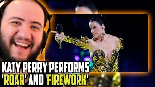 Katy Perry performs 'Roar' and 'Firework' at King Charles Coronation Concert - TEACHER PAUL REACTS