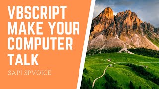 VBSCRIPT | MAKE YOUR COMPUTER TALK | CHANGE THE VOICE GENDER |TEXT TO SPEECH | SAPI.SPVOICE
