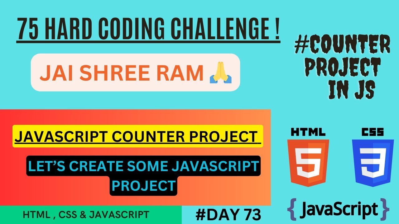 Javascript Counter Project Day 73 75 Hard Coding Challenge Youtube