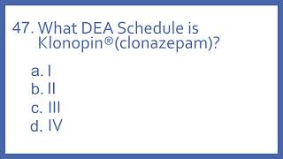 Top 200 Drugs Practice Test Question - What DEA schedule is Klonopin/clonazepam (PTCB NAPLEX NCLEX)