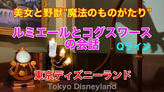 ルミエールとコグスワースの会話　美女と野獣”魔法のものがたり”　Qライン　TDL　2021.01.04　ディズニーランド　Tokyo Disneyland　Beauty  and the Beast