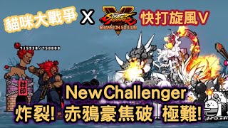 【Wahaha】貓咪大戰爭X快打旋風V冠軍版 New Challenger【炸裂! 赤鴉豪焦破 極難!】| VS蓋爾, VS沙卡特, VS布蘭卡, VS隆, VS E.HONDA!! || 手機遊戲