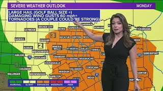 DFW weather: Latest severe storms timing and chances for Monday