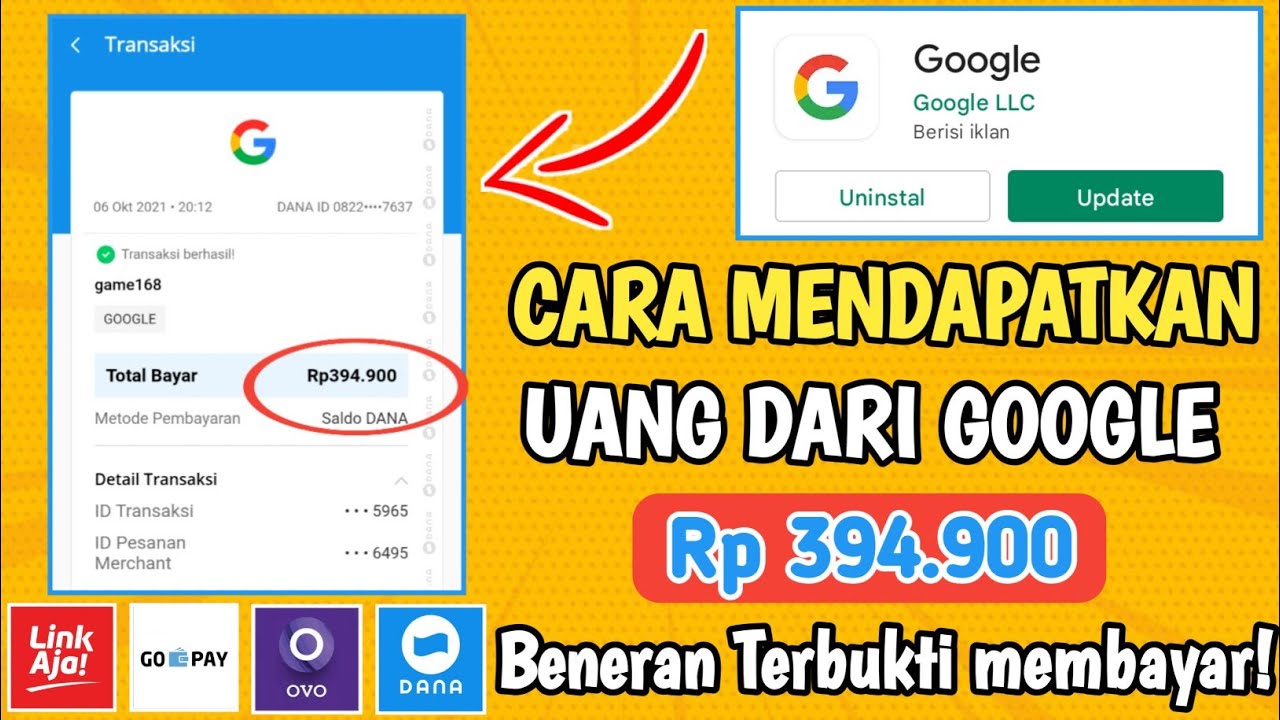 Dapat Uang Gratis! 394.900💸 Langsung Dari Google || Cara Menghasilkan ...