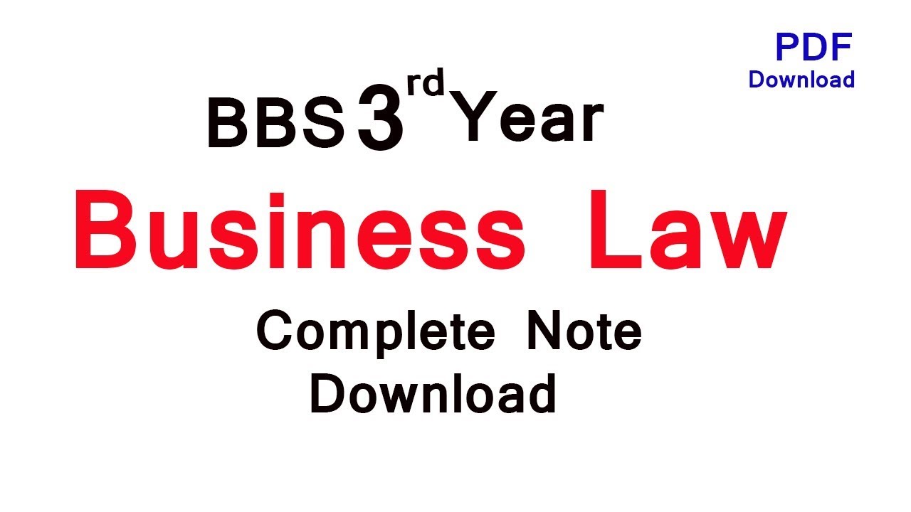 BBS 3rd Year Business Law Complete Note Download(All Chapters) - YouTube