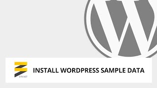 Installing Wordpress sample data
