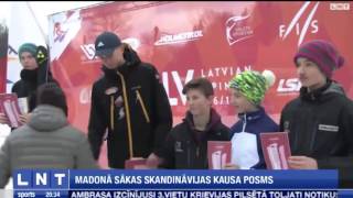 LNT sporta ziņu sižets par Latvijas Kausa jauniešu Super-G