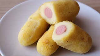 CORN DOG RECIPE | HOMEMADE CORN DOG | CORN DOG WITH A TWIST NO BATTER BUT MASHED POTATOES | CORN DOG