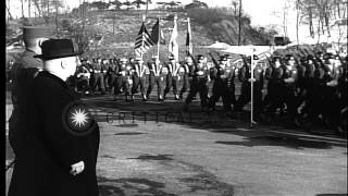 Archbishop Francis Cardinal Spellman greets US soldiers in South East Asia . HD Stock Footage