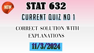 STA 632 Sampling Techniques Quiz no 1||2024||