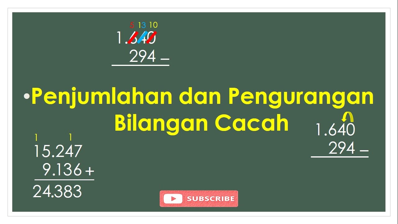 PENJUMLAHAN Dan PENGURANGAN BILANGAN CACAH Matematika Kelas 4 - YouTube