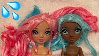 Washing my rainbow high slumber party dolls | Zombiexcorn