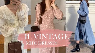 11 VINTAGE MIDI-DRESSES on AliExpress / стильные винтажные платья