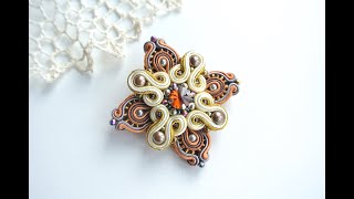 Beaded Brooch, Soutache Embroidery