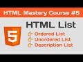 Mastering HTML Lists: Ordered, Unordered, and Description Lists | HTML Tutorial