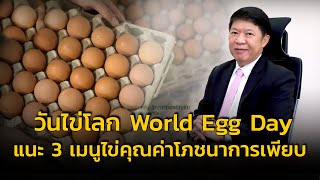 วันไข่โลก (World Egg Day) กรมอนามัย แนะ 3 เมนูไข่ คุณค่าทางโภชนาการเพียบ