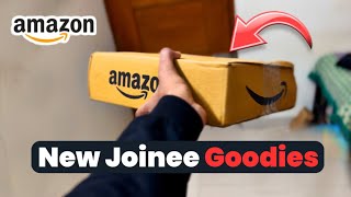 Unboxing My Amazon New Joinee Goodies 2024🎁| First Day Excitement \u0026 Surprises!🥳