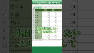 文字列に合わせて幅や高さを調整する方法【Excel】#shorts