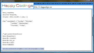 Convert tm structure to time t value how to use mktime c code example