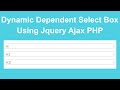 Dynamic Dependent Select Box Using PHP OOP Ajax