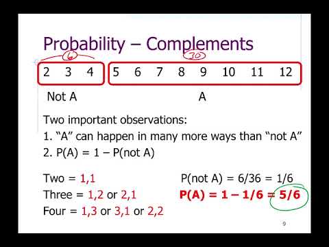 Eric's Probability Notes 2 - Complements Rule VIDEO LECTURE - YouTube