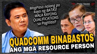 Atty. Jimmy Bondoc Binatikos ang Quadcomm dahil Nilalabag nila ang Karapatan ng Resource Persons!