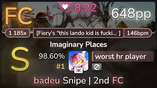 8.2⭐ worst hr player | Busdriver - Imaginary Places [Fiery's] 98.60% FC #1 | 648pp - osu!