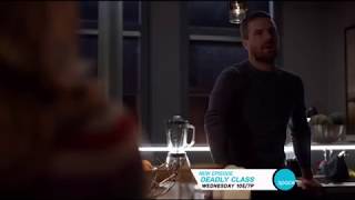 Arrow 7x11 Oliver and Felicity talk about his father scene