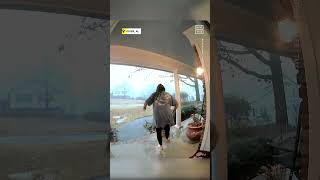 Doorbell Footage Captures Woman’s Hilarious Reaction to Lightning 🤣