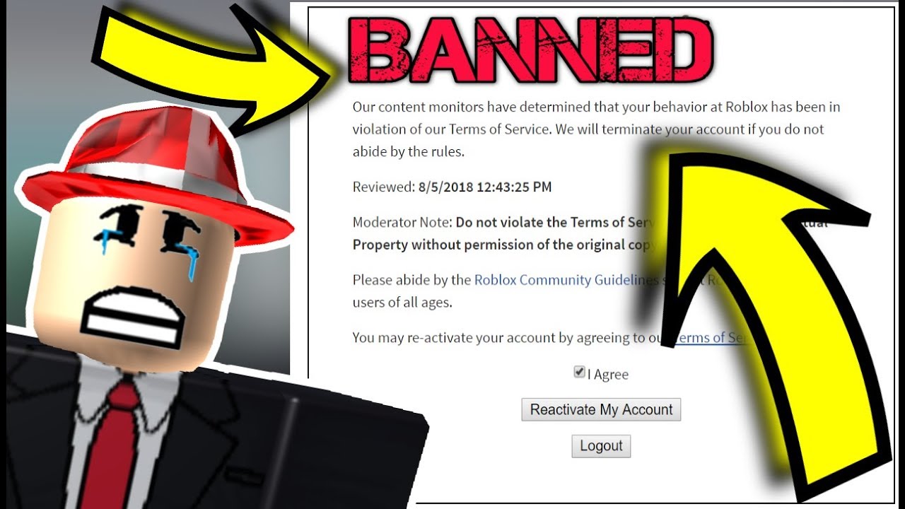 My Roblox ACCOUNT Was BANNED...:( - YouTube