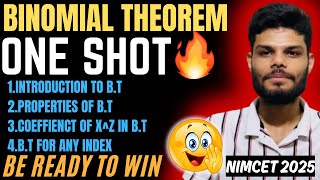 BINOMIAL THEOREM | ONE SHOT 🔥| PERFECT FOR REVISION | NIMCET MATHS | #nimcet2025 #revision