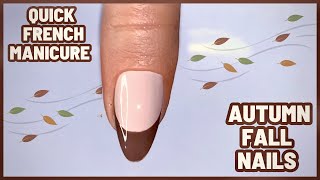 Autumn Fall Brown French Tip Nail Design | French Manicure Technique | Nail Art Design