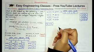 C Programming GATE 2015 Solved Question Part 7 - 2D Integer Array Output Question