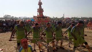 ဒုံးပွဲ(ဝါ)ဘုန်းကြီးပျံပွဲ playing arakan traditional dances 'Tala' dance at monk's funeral, rakhine