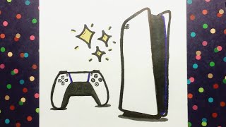 HOW TO DRAW SONY PLAY STATION5(PS5),  ((REQUEST))