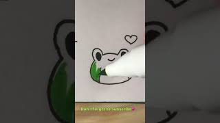 How to draw cute frog 🐸 💞much love💞subscribe maybe 😆