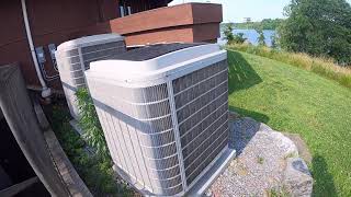 2 2011 Bryant Evolution 2 stage heat pumps starting up in COOL mode, + 2 other units (1 running)