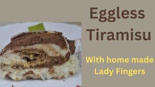 Eggless Tiramisu with Lady fingers recipie!