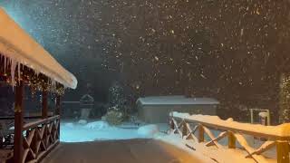 Расслабляющее видео для релаксации, сильный снегопад, звуки природы зимой 4K