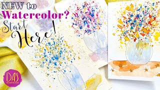 How to Paint Easy Watercolor Flowers Tutorial for Cards to Make in 10 Minutes for beginners and more