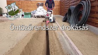 Öntözőrendszer árokásása #kertépítés #öntözőrendszer #árokásás