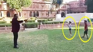 Sanjay Dutt Playing Badminton With CUTE Daughter Iqra And Son Shahraan