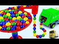 Marble Run ASMR Race ☆ HABA Slope & Dump Truck Excavator Ambulance Forklift Garbage Truck Tractors