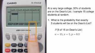 Casio fx-9750GII - Binomial Formula (Distribution, Including Cumulative Distribution)