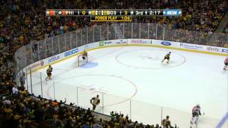 Tyler Seguin makes a save on Maxime Talbot 3/9/13