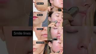 Quick Gua Sha moves for #doublechin #smilelines #tmj #sculptedface