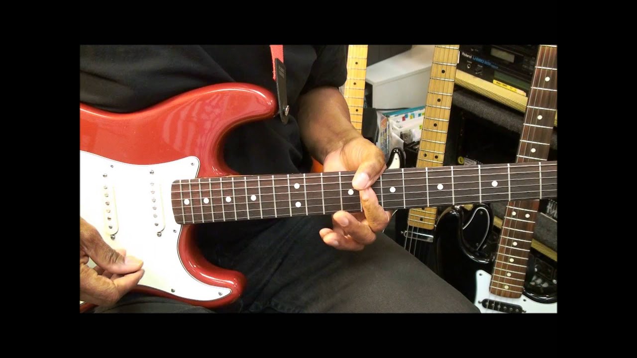 Funky R&B Guitar Cm7 Cm9 Bb Strumming Pattern Tutorial ...